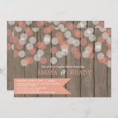 紙吹雪ウッド素朴カップルのシャワー 招待状 (正面/裏面)