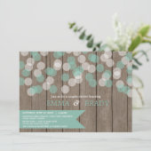 紙吹雪ウッド素朴カップルのシャワー 招待状 (スタンド正面)