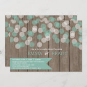 紙吹雪ウッド素朴カップルのシャワー 招待状 (正面/裏面)