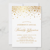 紙吹雪エレガントドットゴールドフォイルファミリー懇親会 招待状 (正面)
