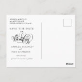 紙吹雪エレガント結婚式の日付の保存 ポストカード (裏面)