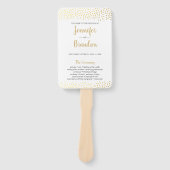 紙吹雪エレガント金ゴールド結婚番組ファン ハンドファン (正面)