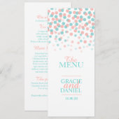 紙吹雪オレンジティール（緑がかった色）グリーン結婚ズメニュー メニュー (正面/裏面)