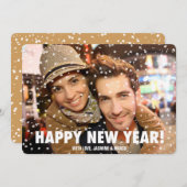 紙吹雪オーバーレイHappy New Year Horizontal Card シーズンカード (正面/裏面)