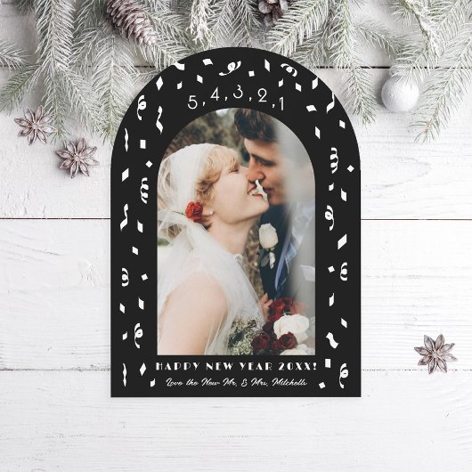 紙吹雪カウントダウン元年写真カード 招待状