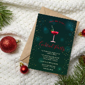 紙吹雪カクテルスターズグリーンクリスマスパーティー 招待状