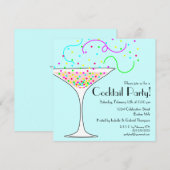 紙吹雪カクテルパーティの招待状 招待状 (正面/裏面)