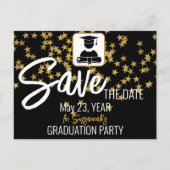 紙吹雪カスタム写真の卒業式日付の保存 案内ポストカード (正面)