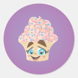 紙吹雪カップケーキステッカー ラウンドシール