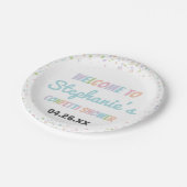 紙吹雪カラフルかわいい小さなベビー散水シャワー ペーパープレート (アングル)