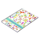 紙吹雪カラフルが白いテンプレートの上にトス ノートブック (左側)