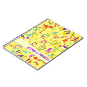 紙吹雪カラフルが黄色のテンプレートをトス ノートブック (左側)