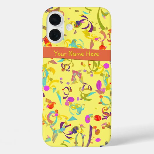 紙吹雪カラフルが黄色の上にトス Case-Mate iPhoneケース (裏面)