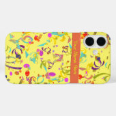 紙吹雪カラフルが黄色の上にトス Case-Mate iPhoneケース (裏面 (横))