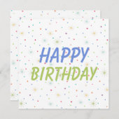 紙吹雪カラフルのハッピーバースデー シーズンカード (正面/裏面)