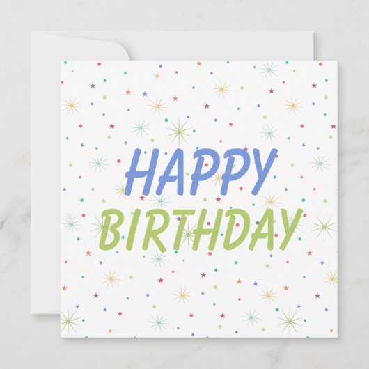 紙吹雪カラフルのハッピーバースデー シーズンカード (正面)