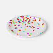 紙吹雪カラフルの誕生日パーティー ペーパープレート (アングル)