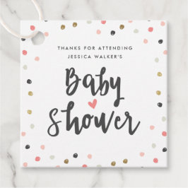 紙吹雪カラフルガールベイビーシャワーありがとう フェイバータグ