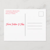 紙吹雪カラフルトップオレンジ文字特別な機会 案内ポストカード (裏面)