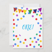 紙吹雪カラフルドットとバルーン1st誕生日 招待状 (正面)