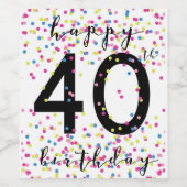 紙吹雪カラフルハッピーバースデーワインラベル ワインラベル (シングルラベル)