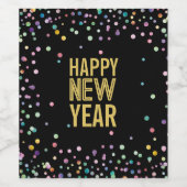 紙吹雪カラフル大晦日のパーティーが引き立てる ワインラベル (シングルラベル)