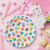 紙吹雪カラフル子供の誕生日パーティー ペーパープレート (パーティー)