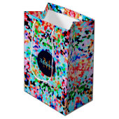 紙吹雪カラフル抽象芸術モザイク模様ネックタイ ミディアムペーパーバッグ (正面アングル)