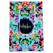 紙吹雪カラフル抽象芸術モザイク模様ネックタイ ミディアムペーパーバッグ (裏面)