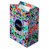 紙吹雪カラフル抽象芸術モザイク模様ネックタイ ミディアムペーパーバッグ (裏面アングル)