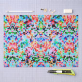 紙吹雪カラフル抽象芸術モザイク模様ネックタイ 薄葉紙 (クラフト)