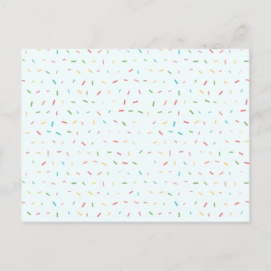 紙吹雪カラフル振りかける金ゴールド男の子のシャワー インビテーションポストカード (裏面)