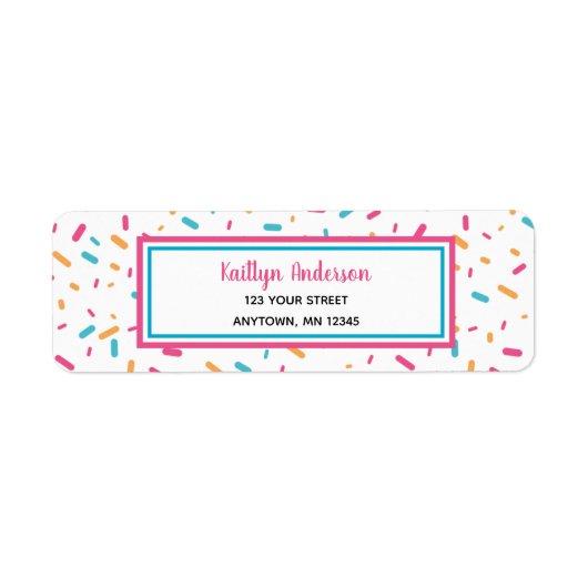 紙吹雪カラフル散布 |差出人住所ラベル ラベル (正面)