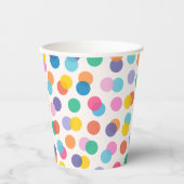 紙吹雪カラフル水玉模様キッズパーティー 紙コップ (正面)
