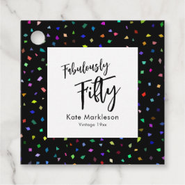 紙吹雪カラフル素晴らしく50ブラック&ホワイト フェイバータグ