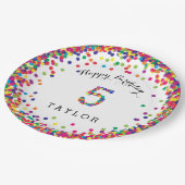 紙吹雪カラフル5th誕生日パーティープレート ペーパープレート (アングル)