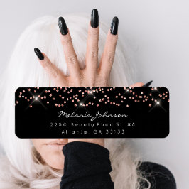 紙吹雪クリスタルピンクローズ金ゴールド白黒ブランド ラベル