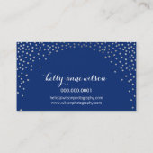 紙吹雪グラマラスかわいいミニシルバーフォイルは海軍に見える 名刺 (裏面)