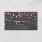 紙吹雪グラマラスかわいい金ゴールドピンクの黒板 名刺 (裏面)