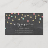 紙吹雪グリッターかわいい金ゴールドコーラルミントチョークボード 名刺 (裏面)