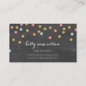 紙吹雪グリッターかわいい金ゴールドコーラルミントチョークボード 名刺 (裏面)