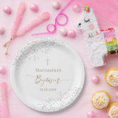 紙吹雪グリッターデザインバプテスマ ペーパープレート (パーティー)