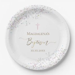 紙吹雪グリッターデザインバプテスマ ペーパープレート