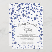 紙吹雪グリッターハートベビーシャワー招待状 招待状 (正面/裏面)