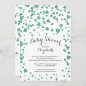 紙吹雪グリッターハートベビーシャワー招待状 招待状 (正面/裏面)