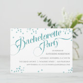 紙吹雪グリッターバチェロレッテ招待状,ティール(緑がかった色) 招待状 (スタンド正面)