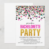 紙吹雪グリッターバチェロレッテ 招待状 (正面/裏面)