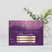 紙吹雪グリッターパープルピンク証明書ギフト (スタンド正面)
