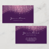 紙吹雪グリッターメイクアップピンク紫まばたき 名刺 (正面/裏面)