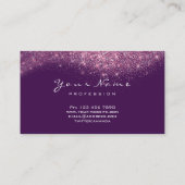 紙吹雪グリッターメイクアップピンク紫まばたき 名刺 (裏面)